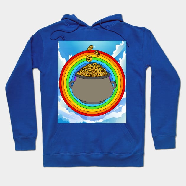 Rainbow With Boiler Pot Full Of Gold Hoodie by flofin